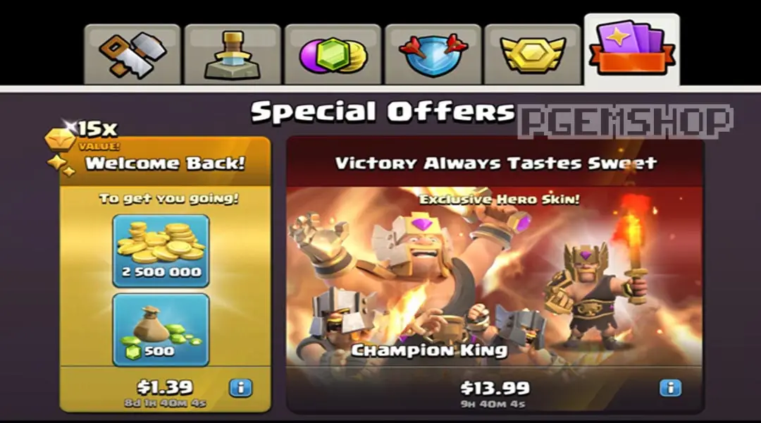  آفر کلش آف کلنز پی جم شاپ