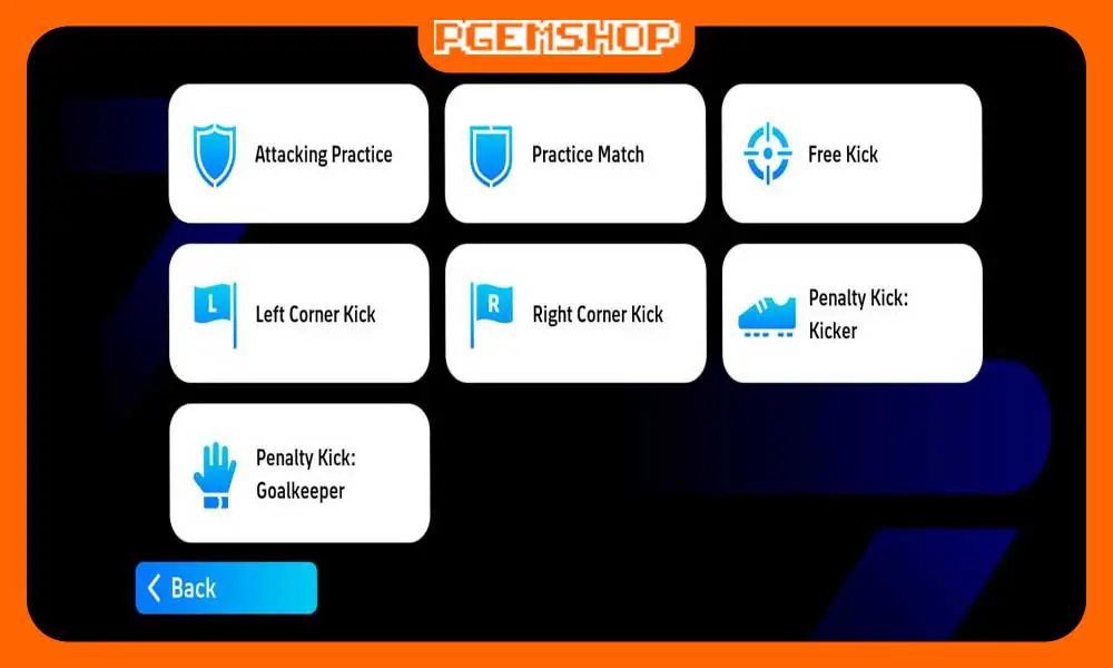 تمرین در بخش Training Mode